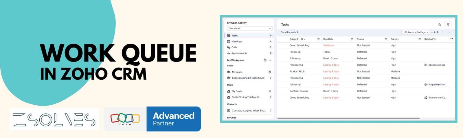 Work Queue in Zoho CRM